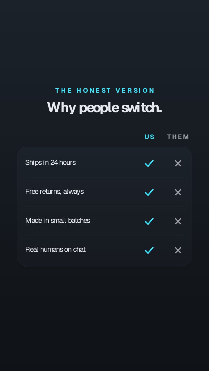 Comparison Table animation preview